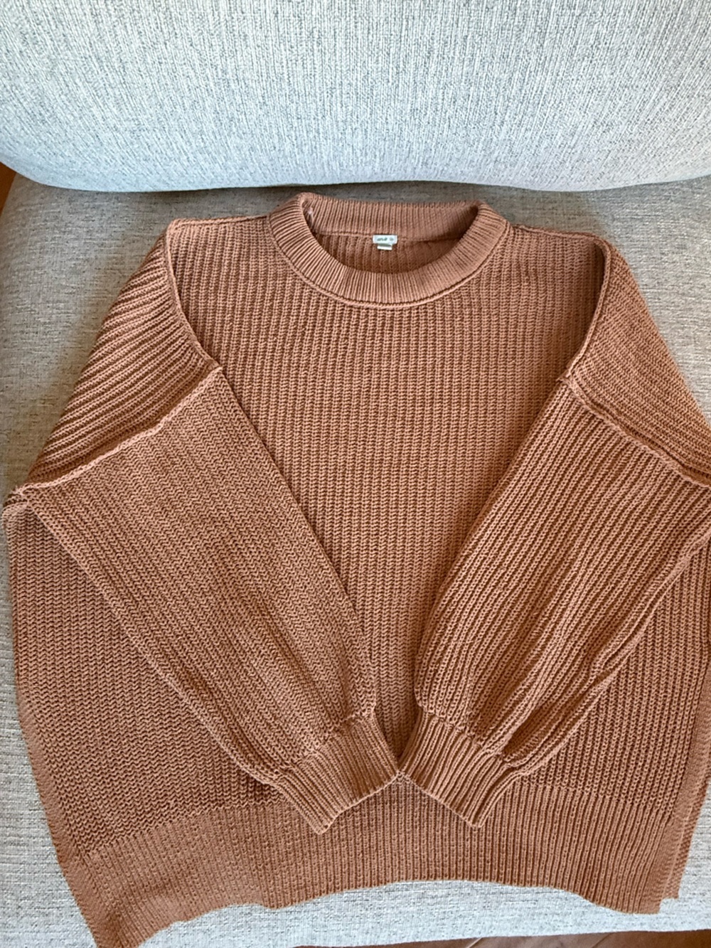 Aerie 2019 Oversized Chunky Knit Sweater Terracotta Brown Women’s L
